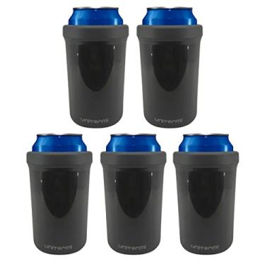 Imagem de Kit 5un Porta Latas Térmico Preto Para Latinha Cerveja Refrigerante 350ml Unitermi
