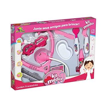 Imagem de Brincando De Profissões Kit Medica 9 Peças Art Brink Multicor