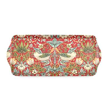 Imagem de Bandeja de sanduíche vermelha Morris & Co para coleção Pimpernel Strawberry Thief - 38,3 cm x 16,5 cm