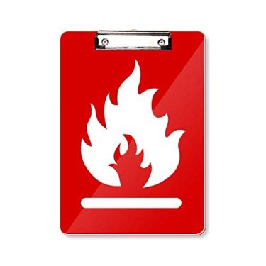 Imagem de Placa de apoio para placa de aviso quadrada vermelho fogo A4