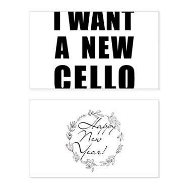 Imagem de Cartão de felicitações I Want A New Cello New Year Festival Bless Message Present