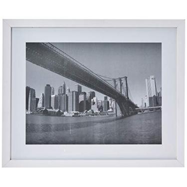 Imagem de Print com Vidro Brooklyn Bridge Kapos Branco 44X54cm