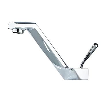 Imagem de Torneira da pia da bacia Torneira misturadora do banheiro Torneira de latão Quente e fria Vaidade Vessel Pia Torneira de água montada no convés, cromada