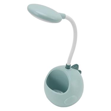 Imagem de YYQTGG Luminária de mesa para casa, luminária de mesa LED confortável de silicone ABS decorativa com suporte de caneta para escola (verde)