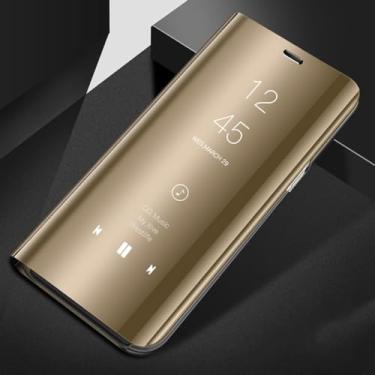 Imagem de Para Redmi Note 12S 12 4G 5G X5 X5 Pro 12Pro 4G 5G 12Pro 12 Turbo F5 F5 PRO Case Flip Stand Clear View Mirror Phone Case, dourado, para Redmi Note 12 4G