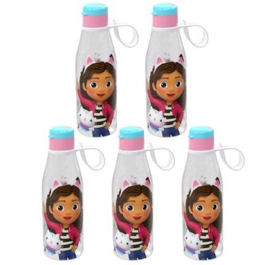 Imagem de Kit com 5 Garrafinhas Abre fácil Casa Mágica Gabby Lembrancinha Sacola Surpresa Aniversário Infantil