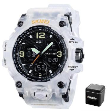 Imagem de Relógio Masculino Skmei 1155B Á Prova D'Água Esporte Digital, Branco, 