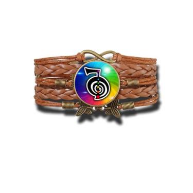 Imagem de Pulseira Feminina Cho Ku Rei Símbolo do Reiki Colorido Ajustável - REC