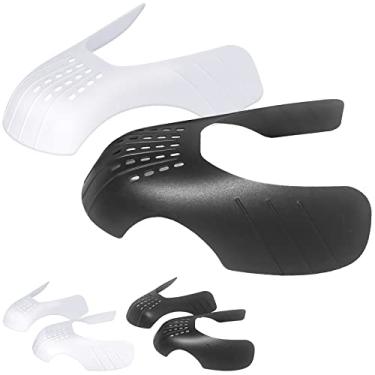 Imagem de ANTICREASE Protetores de vincos para tênis: Jordan Air Force, protetor de inserções de sapato anti vincos, 2 pares de tamanhos para homens, mulheres e crianças, Preto + branco, Small (Kids' 3-6)