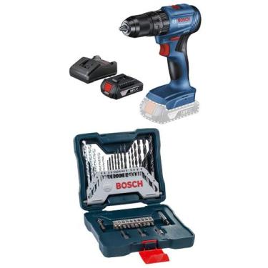 Imagem de Furadeira Parafusadeira Impacto Bosch Bateria 18v Kit Broca