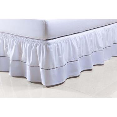 Imagem de Saia Box Colchão Viúva 1,20m X 2,03m X 30cm 100% Algodão 2 Elásticos B