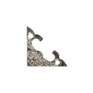 Imagem de Cantoneira Flor de Lotus Média Metal 4 Peças Decoração Caixa Mdf - Met