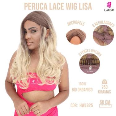 Imagem de Peruca Lace Wig Lisa Ondulada Com Franja - Bio Organica - Micropele -S