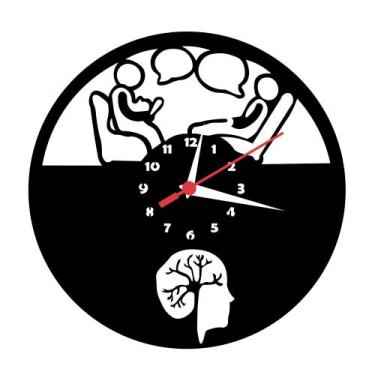 Imagem de Relógio de Parede Silencioso Psicologia Profissões Decoração MDF. - RR