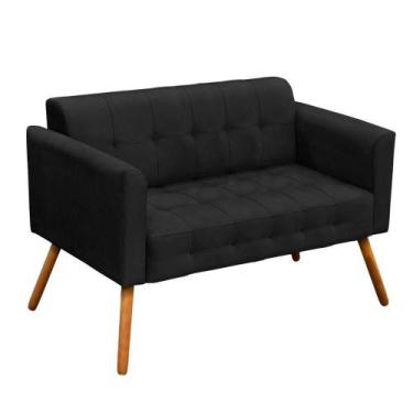 Imagem de Namoradeira Elisa Suede Preto Drossi - D'ROSSI