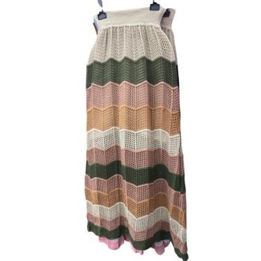 Imagem de Saia de tricot modal feminina - ETEZO, Cós creme, ÚNICO
