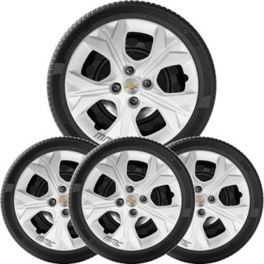 Imagem de 4x Calota Onix 2020 21 22 23 24 2025 Aro 14 Prata 378cb - Grid