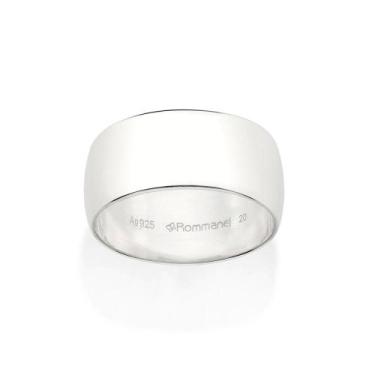 Imagem de Aliança Rommanel Lisa Meia Cana Prata 925 810252, Branco, 20