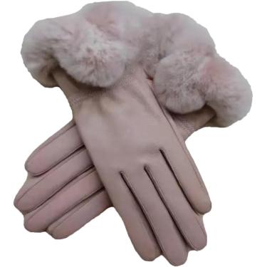 Imagem de Luvas de inverno femininas com manguitos peludos Tela de toque quente Drivante e luvas de corrida, pnnrk, tamanho único