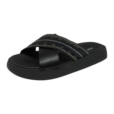 Imagem de Chinelo Feminino Slide Conforto Brilho Estilo Moleca