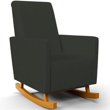 Imagem de Poltrona De Amamentação Com Balanço Ravena W01 Linho Verde Musgo - Lyam Decor