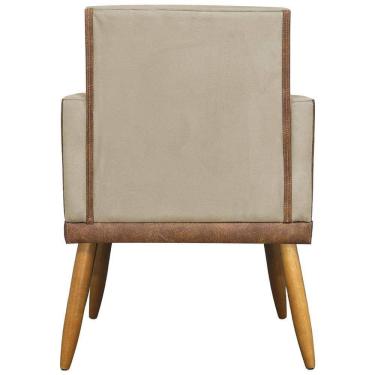 Imagem de Poltrona Decorativa Lis Corino e Pé Palito 30 Cm Castanho - Nude Suede Corino