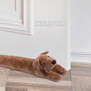 Imagem de CERAYOU Protetor De Correntes Ar Para Cães Sob A Porta, Bloqueador Som Decorativo Resistente 3 Lb, Economia Energia Animais 34", Desgastado