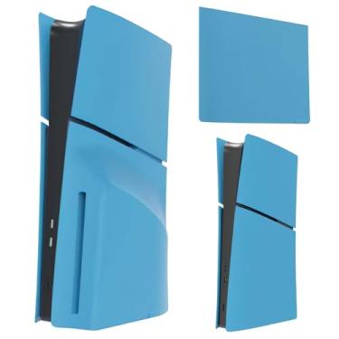Imagem de MIKNEKE 5 Peças De Placas Frontais Para Ps5 Slim Disc E Digital Edition, Painéis Cobertura Acessórios Compatíveis Com Playstation 5, Substituição Protetoras (Azul-Estrela)