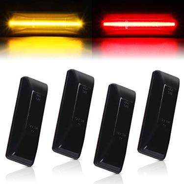 Imagem de Gempro Marcador lateral da cama traseira duplamente luzes para Dodge Ram 2500 3500 1994-2002 caminhões pára-lamas laterais da roda folga da lâmpada 4 peças (lente moke)