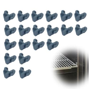 Imagem de 20 peças de clipes de prateleira de geladeira, clipes de plástico para prateleira de freezer de substituição universal suportes de suporte para refrigeradores comerciais e domésticos freezers