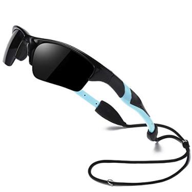 Imagem de Óculos de sol infantil DUCO polarizado UV400 para meninos e meninas beisebol esportivo K014, Black Frame Blue Arms, common