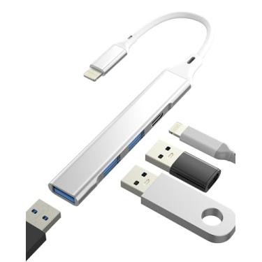 Imagem de Adaptador Lightning para USB (4 em 1) para Apple HUB para iPhone 14 13 12 OTG 3.0 Porta USB A Leitor de Cartão Foto Transferência de Dados Flash Drive Externo para iPad Carregador Cabo Divisor Teclado