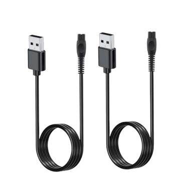 Imagem de NOUKAJU [Pacote com 2] Carregador para irrigador bucal sem fio Philips Sonicare HX3826/23, cabo de carregamento USB de 1 m, cabo carregador para Philips Sonicare HX3826 (preto)