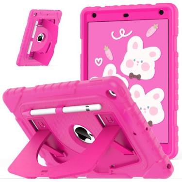 Imagem de OKP Capa infantil para iPad 9ª/8ª/7ª geração de 10,2 polegadas (2021/2020/2019), capa protetora resistente para iPad 9, 8, 7ª geração com suporte embutido, suporte de lápis para crianças, meninas,