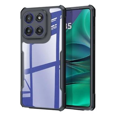 Imagem de Capa para Motorola Moto Edge 60 Stylus, capa ultrafina de TPU macio + airbags de grau militar transparente de acrílico, proteção contra quedas à prova de choque para Moto G Stylus 5G (2025), preta