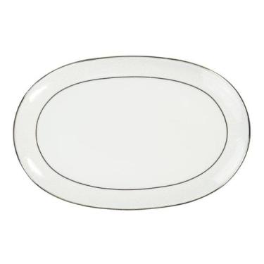 Imagem de Travessa Rasa Oval 36cm Porcelana Schmidt - Dec. Renda Branca 0163, 01