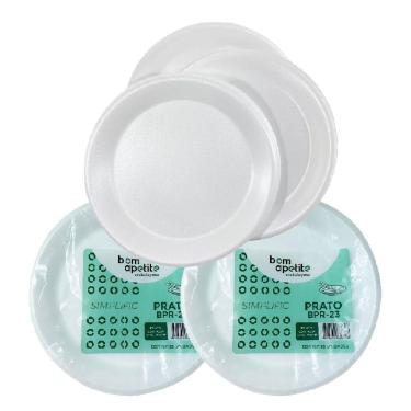 Imagem de Prato Isopor Raso 23Cm Descartavel C/50 Churrasco Festa