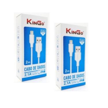 Imagem de Kit 2 Cabos Usb Carreg Kingo Para Iphone 12 Mini 2 Mt Rapido - Generic