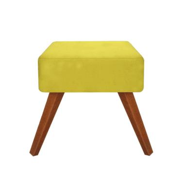 Imagem de Puff Banqueta Quadrado Decorativo Livia Suede Amarelo - Majú Decor