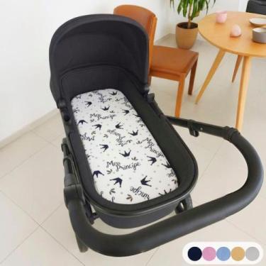 Imagem de Colchão para Carrinho Moises Colchonete Bebê Menino Menina com Capa Re