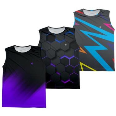 Imagem de Kit 3 Regata Masculina Cavada Academia Térmica Slim Dry Esportiva Musc
