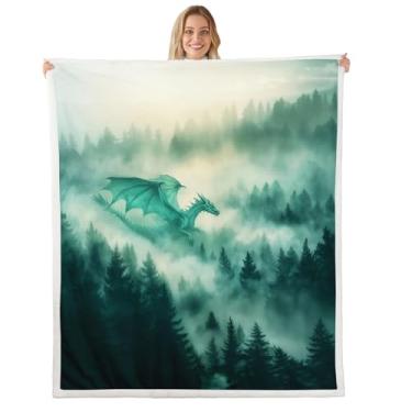 Imagem de Cobertor de flanela de lã da selva da montanha voadora, cobertor de flanela para crianças, meninos e meninas, decoração de quarto de animais misteriosos antigos para cama, sofá, sofá, cobertor de