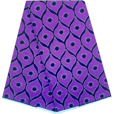 Imagem de HongyuAmy Tecidos de impressão africana 100% algodão tecido de cera Ankara 6 jardas para vestido (A2)