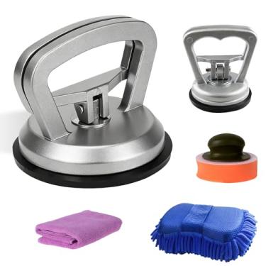 Imagem de EALRIDV Extrator de amassado de carro, pacote com 2 ferramentas de remoção de amassados de alumínio para carro com ventosa forte, kit de reparo sem pintura para danos à carroceria, porta automática