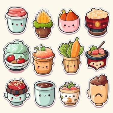 Imagem de Adesivo Kawai Fofo para Crianças Decoração de Quarto e Objetos Personalizados 40x40cm