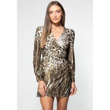 Imagem de Vestido Curto Eco Animal Print Marrom-Feminino