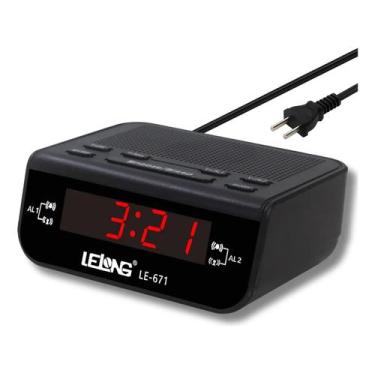 Imagem de Despertador Digital Mesa: Rádio Am/fm Lelog 671 Alta Qualidade - Lelon