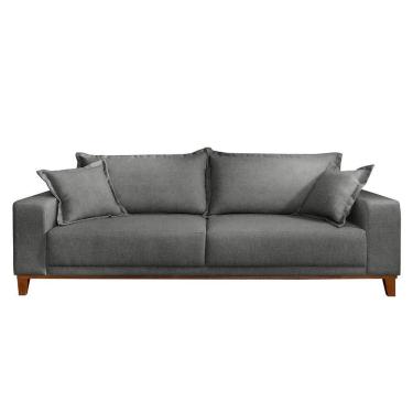 Imagem de Sofá Fixo Argos 3 Lugares Luxo 2,00 M Castellar Móbile Linho Cinza