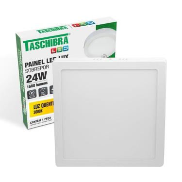 Imagem de Painel De Led Quadrado Sobrepor 24w Bivolt Taschibra 3000k Luz Quente