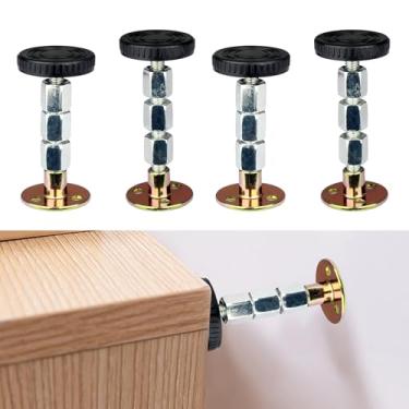 Imagem de MOYUXIAO 4 peças de tampas de cabeceira para parede, rolha de ruído de cama ajustável com proteção de parede com instalação rosqueada e adesivo ferramenta antivibração de cabeceira para cabeceiras